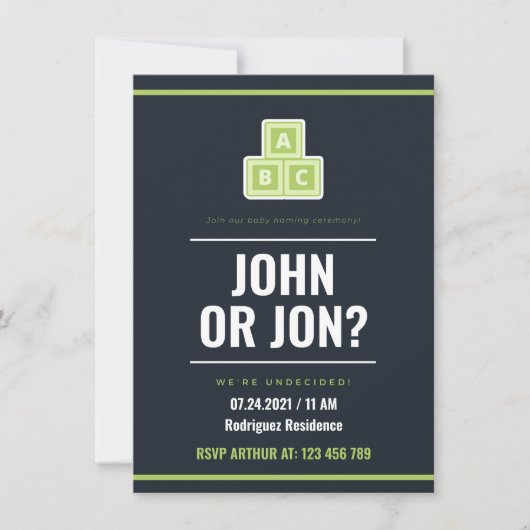 Einladung zur Kindernahrung (Vorderseite)