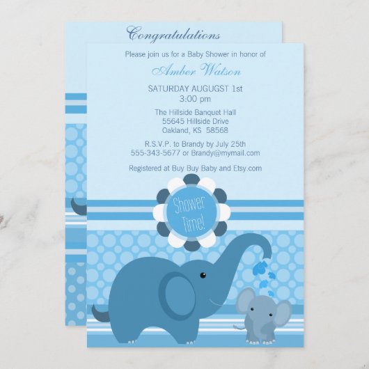 Einladung zur Kinderschuhdusche (Vorne/Hinten)