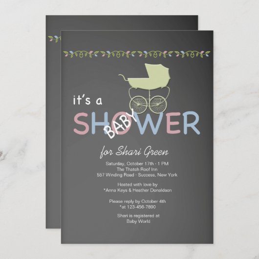 Einladung zur Kinderschuhdusche (Vorne/Hinten)