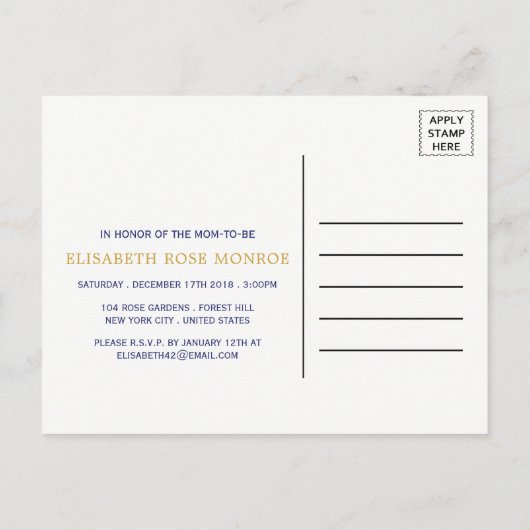 Einladung zur Kinderschuhdusche (Rückseite)