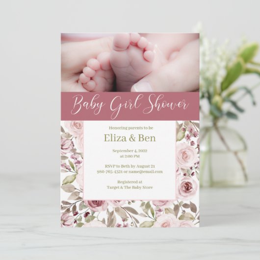 Einladung zur Kinderschuhdusche (Stehend Vorderseite)