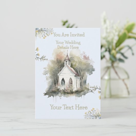 Einladung zur kirchlichen Hochzeit (Stehend Vorderseite)