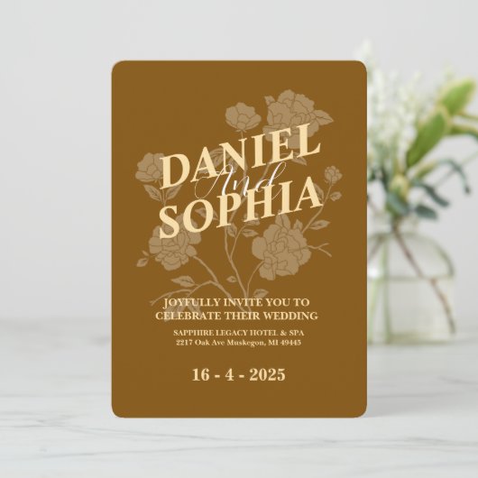 Einladung zur klassischen Hochzeit (Stehend Vorderseite)