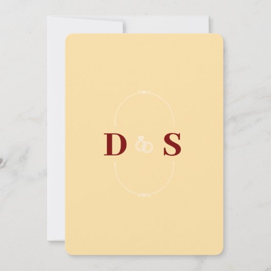 Einladung zur klassischen Hochzeit (Rückseite)