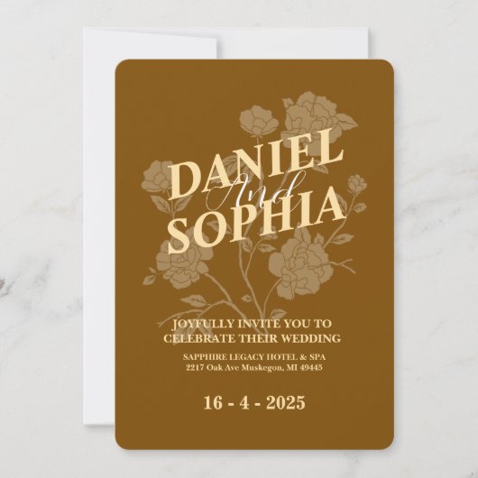 Einladung zur klassischen Hochzeit (Vorderseite)