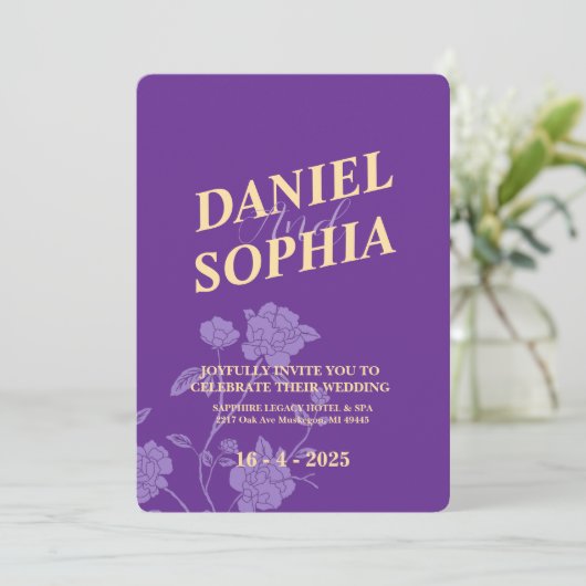 Einladung zur klassischen Hochzeit (Stehend Vorderseite)