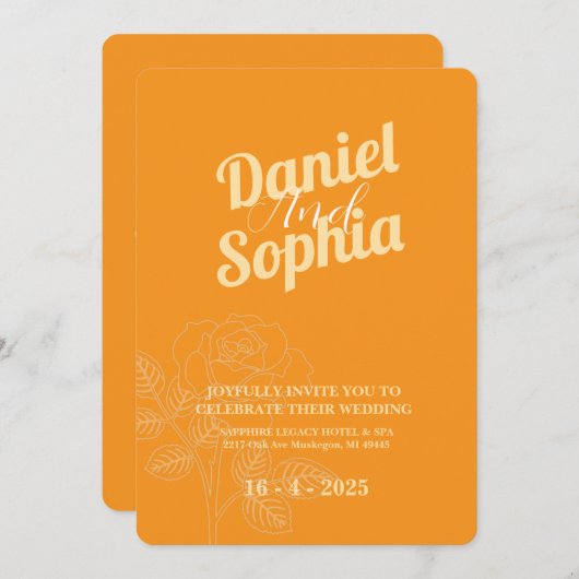 Einladung zur klassischen Hochzeit (Vorne/Hinten)