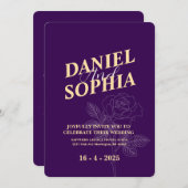 Einladung zur klassischen Hochzeit (Vorne/Hinten)