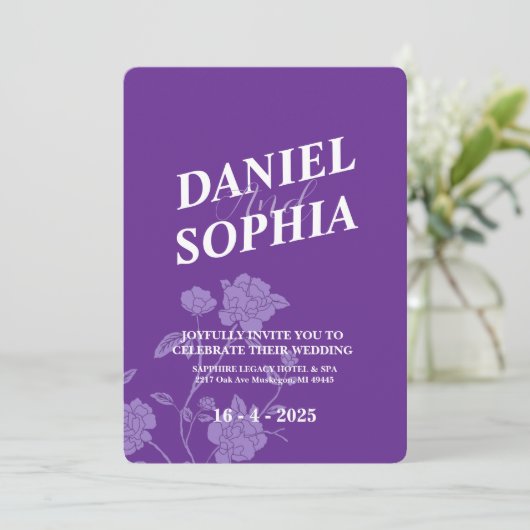 Einladung zur klassischen Hochzeit (Stehend Vorderseite)