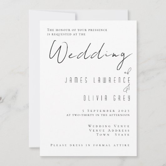 Einladung zur klassischen Hochzeit (Vorderseite)