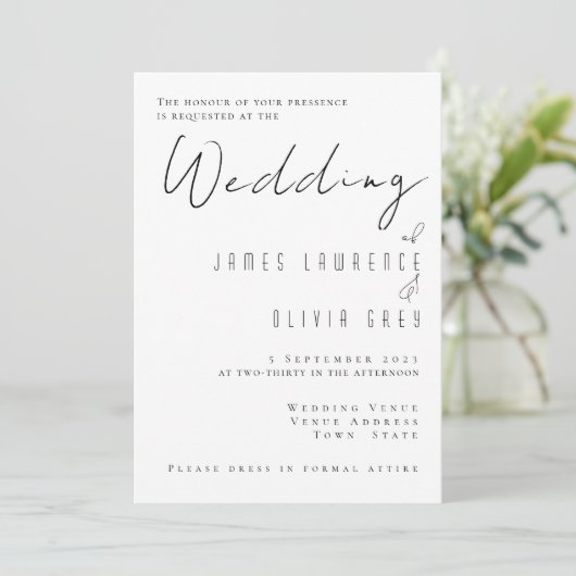 Einladung zur klassischen Hochzeit (Stehend Vorderseite)