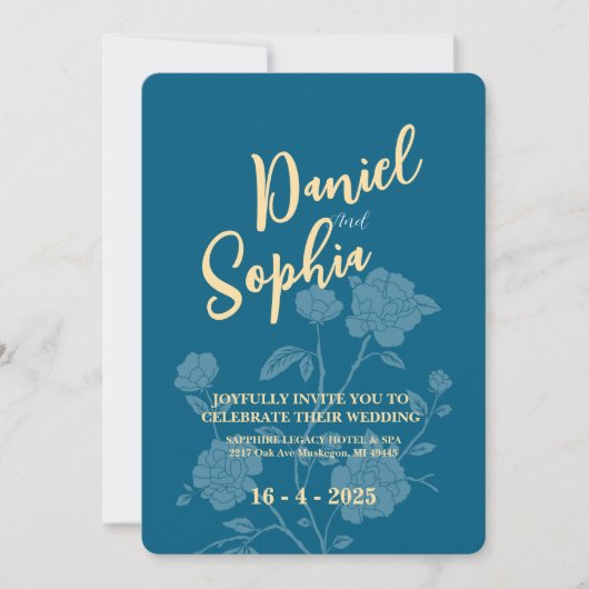 Einladung zur klassischen Hochzeit (Vorderseite)