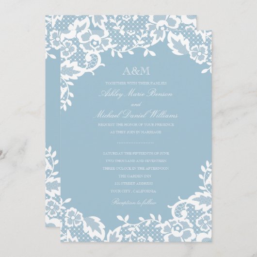 Einladung zur klassischen Hochzeitsfeier (Vorne/Hinten)