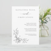 Einladung zur klassischen Schwarz-Weiß-Hochzeit (Stehend Vorderseite)