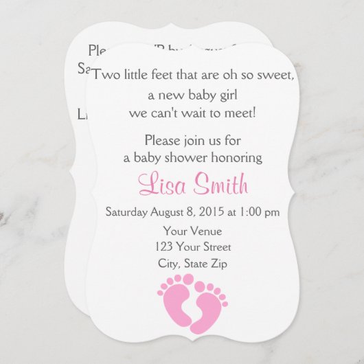 Einladung zur kleinen Babydusche (Vorne/Hinten)