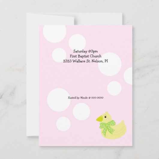 Einladung zur kleinen Duckkissendusche (Rückseite)