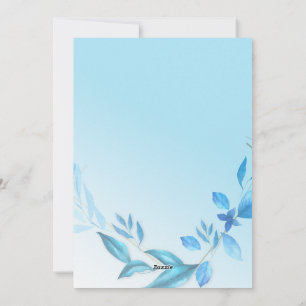 Einladung zur kleinen Hochzeit in Blau und Weiß