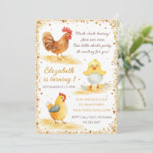 Einladung zur kleinen Hühnergeburt (Stehend Vorderseite)