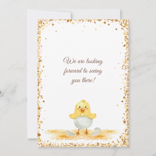 Einladung zur kleinen Hühnergeburt (Rückseite)