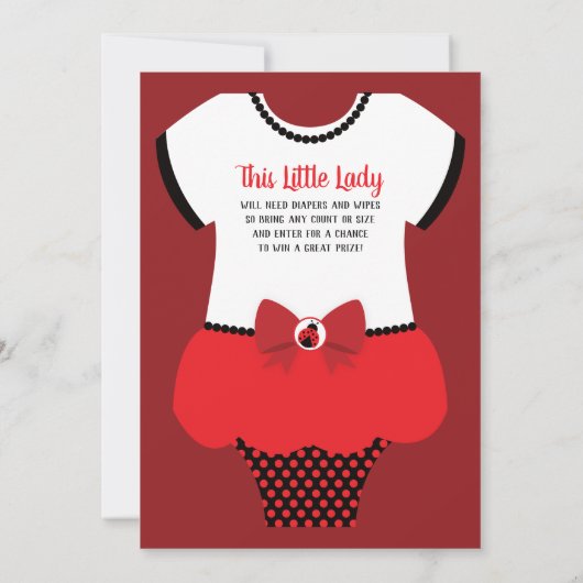Einladung zur kleinen Lady Baby Dusche, Ladybug (Rückseite)