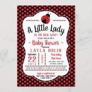 Einladung zur kleinen Lady Baby Dusche, Ladybug