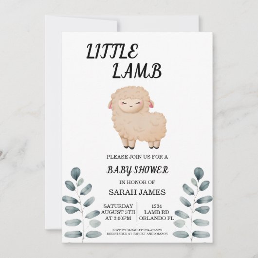 Einladung zur kleinen Lammdusche (Vorderseite)