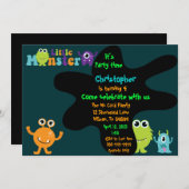 Einladung zur kleinen Monster Geburtstagsparty (Vorne/Hinten)