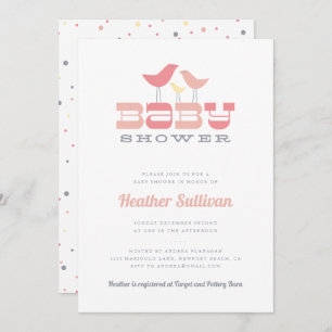 Einladung zur kleinen Vogeldusche - Rosa