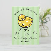 Einladung zur kleinen Yellow Chick Baby Dusche (Stehend Vorderseite)