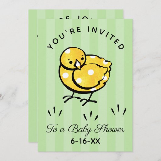 Einladung zur kleinen Yellow Chick Baby Dusche (Vorne/Hinten)
