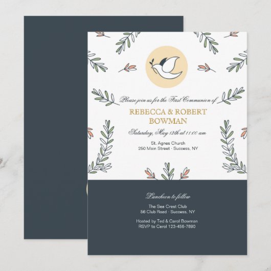 Einladung zur kommunionischen Taube (Vorne/Hinten)