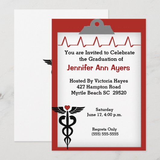 Einladung zur Krankenschwester Graduation (Vorne/Hinten)