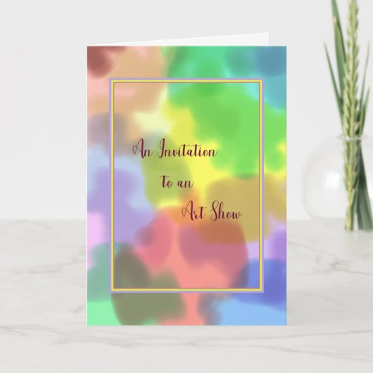 Einladung zur Kunstausstellung farbiges Design (Vorderseite)