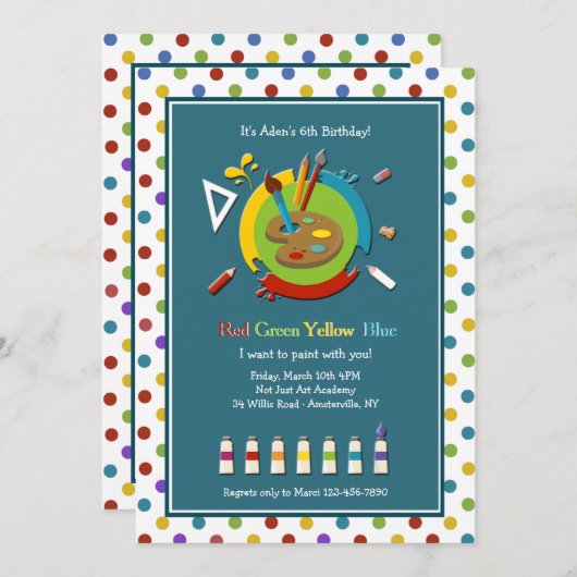 Einladung zur Kunstklasse (Vorne/Hinten)