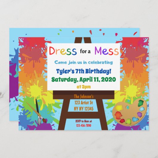 Einladung zur Künstlerin Birthday (Vorne/Hinten)