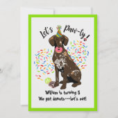 Einladung zur Kurzen Geburtstagsparty (Vorderseite)