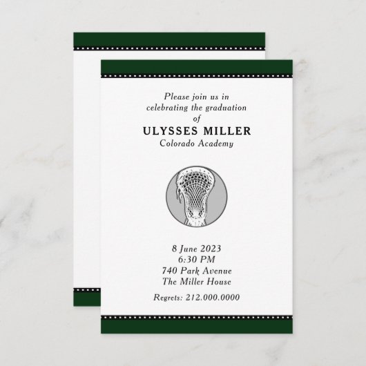 Einladung zur Lacrosse Graduation Party (Vorne/Hinten)