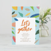 Einladung zur Leaf Drop Sky Blue Party (Stehend Vorderseite)