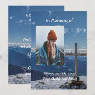Einladung zur Lebensfeier mit Kruzifix Kreuz Berg