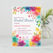 Einladung zur lebhaften Tropical Floral Bridal Dus (Stehend Vorderseite)