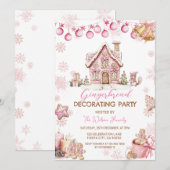 Einladung zur Lebkuchenhäuschen-Dekorationsparty (Vorne/Hinten)
