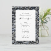 Einladung zur leisen Black-Pebbles-Engagement (Stehend Vorderseite)