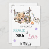 * Einladung zur Liebe Hippie-Gruppe zum Geburtstag (Vorne/Hinten)