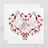 Einladung zur Liebe in jeder Sprache bei Roter Hoc (Vorne/Hinten)