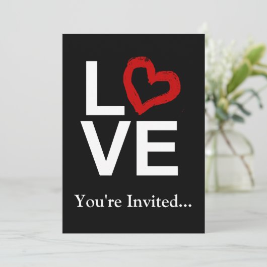 Einladung zur LIEBE, Schwarz-Weiß-Herz-Kreislauf (Stehend Vorderseite)