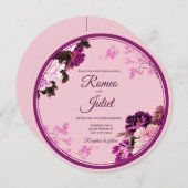 Einladung zur lila Blumenfeier (Vorne/Hinten)