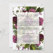 Einladung zur lila Blumenhochzeit (Vorderseite)