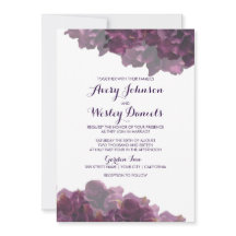 Einladung zur lila Blumenhochzeit