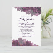 Einladung zur lila Blumenhochzeit (Stehend Vorderseite)