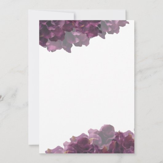 Einladung zur lila Blumenhochzeit (Rückseite)